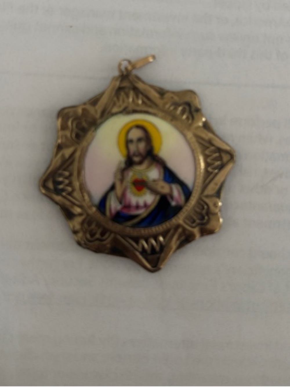 Religious Heart of Jesus Gold-Tone Pendant